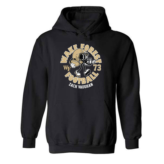 Wake Forest - NCAA Football : Zach Vaughan - Black Fashion Shersey Hooded Sweatshirt