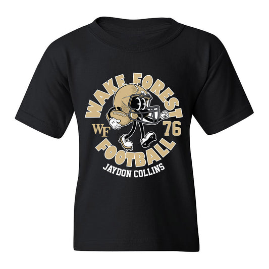 Wake Forest - NCAA Football : Jaydon Collins - Black Fashion Shersey Youth T-Shirt