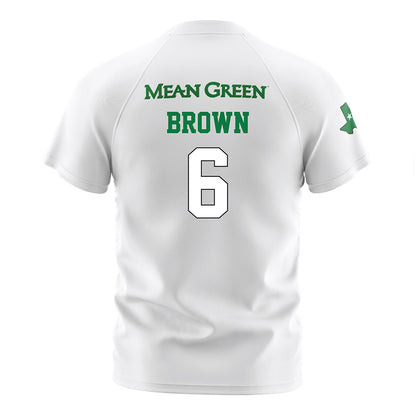North Texas - NCAA Women's Soccer : Summer Brown - White Stripe Jersey