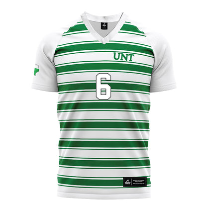 North Texas - NCAA Women's Soccer : Summer Brown - White Stripe Jersey
