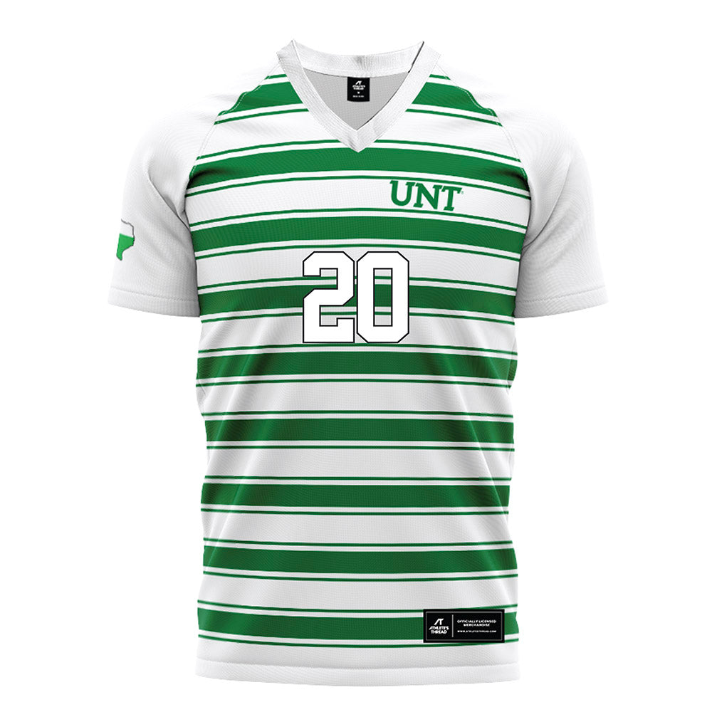 North Texas - NCAA Women's Soccer : Abigail Major - White Stripe Jersey