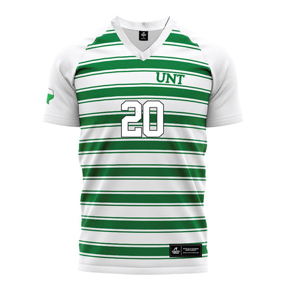 North Texas - NCAA Women's Soccer : Abigail Major - White Stripe Jersey