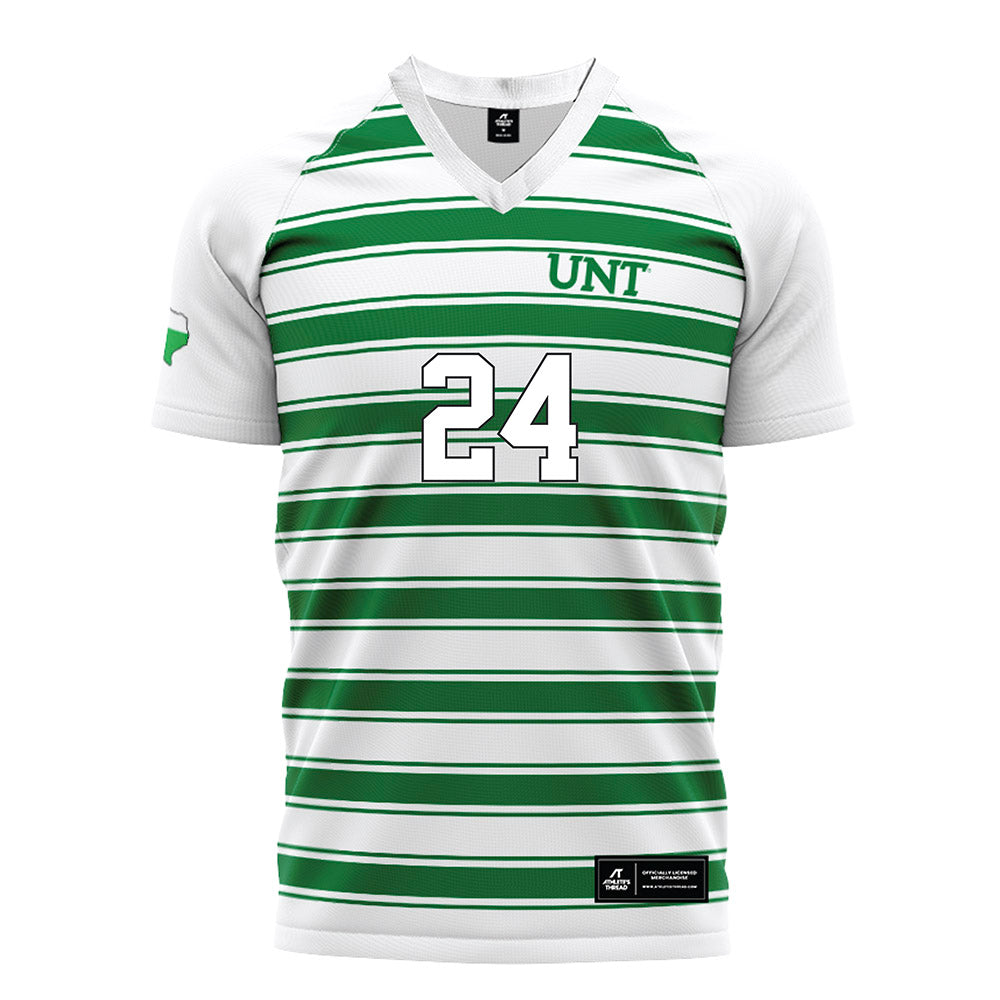 North Texas - NCAA Women's Soccer : Mia Bernard - White Stripe Jersey