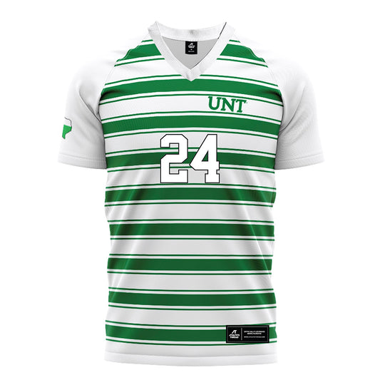 North Texas - NCAA Women's Soccer : Mia Bernard - White Stripe Jersey