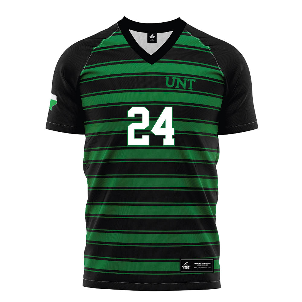 North Texas - NCAA Women's Soccer : Mia Bernard - Black Stripe Jersey