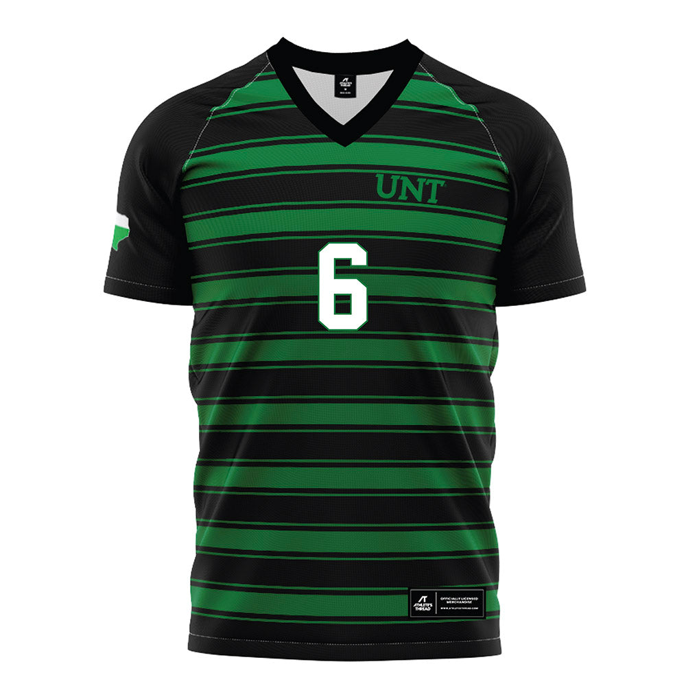 North Texas - NCAA Women's Soccer : Summer Brown - Black Stripe Jersey