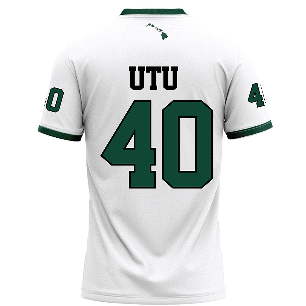 Hawaii - NCAA Football : DJ Utu - White Jersey