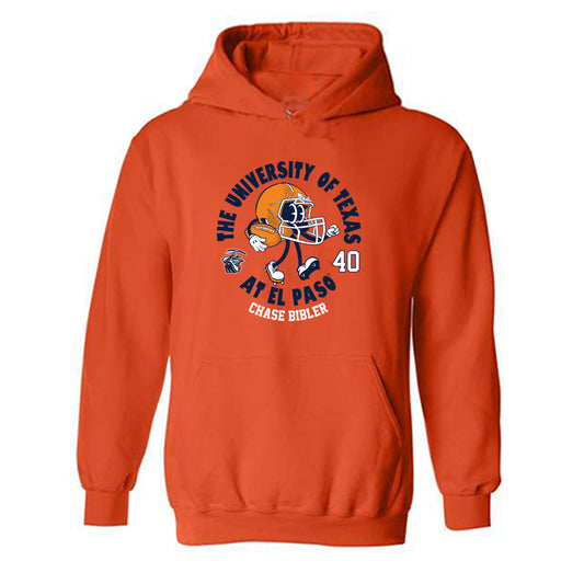 UTEP - NCAA Football : Chase Bibler - Orange Fashion Shersey Hooded Sweatshirt