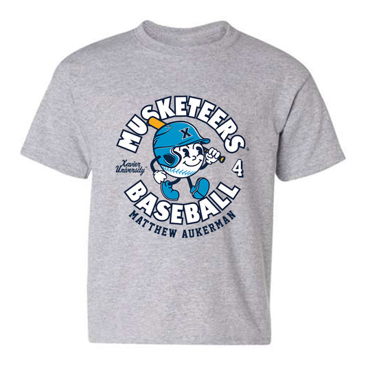 Xavier - NCAA Baseball : Matthew Aukerman - Youth T-Shirt Fashion Shersey