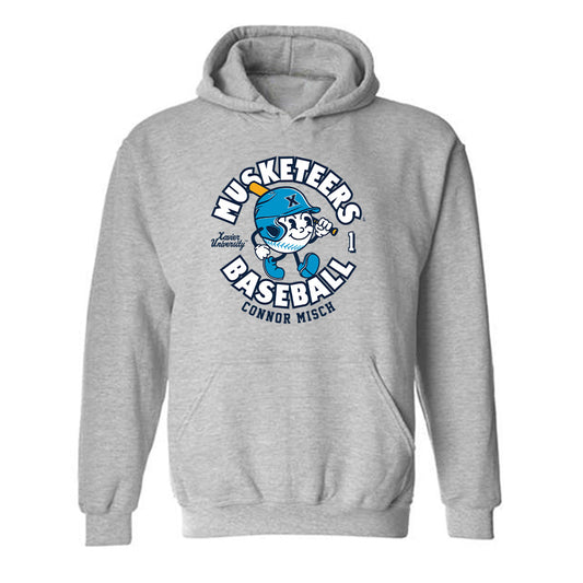 Xavier - NCAA Baseball : Connor Misch - Hooded Sweatshirt Fashion Shersey