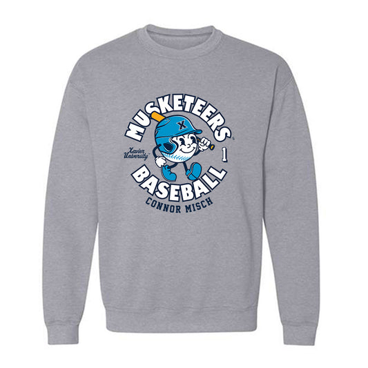 Xavier - NCAA Baseball : Connor Misch - Crewneck Sweatshirt Fashion Shersey