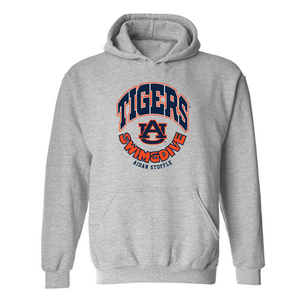 Auburn - NCAA Men's Swimming & Diving : Aidan Stoffle - Grey Fashion Hooded Sweatshirt