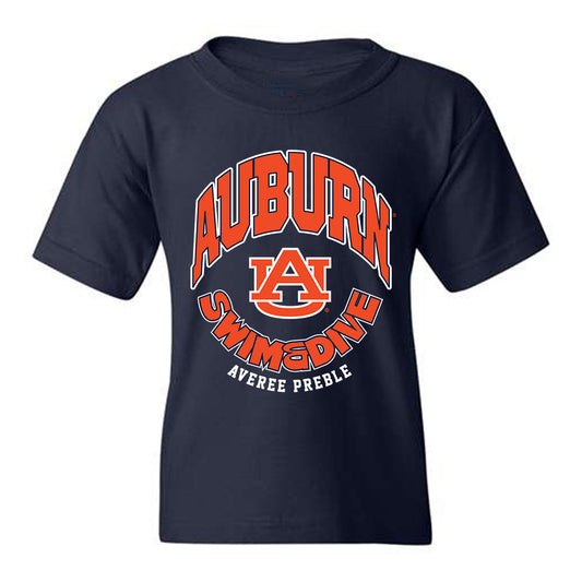 Auburn - NCAA Women's Swimming & Diving : Averee Preble - Navy Fashion Youth T-Shirt