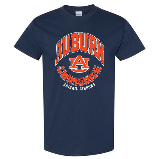 Auburn - NCAA Women's Swimming & Diving : Abby Gibbons - Navy Fashion Short Sleeve T-Shirt