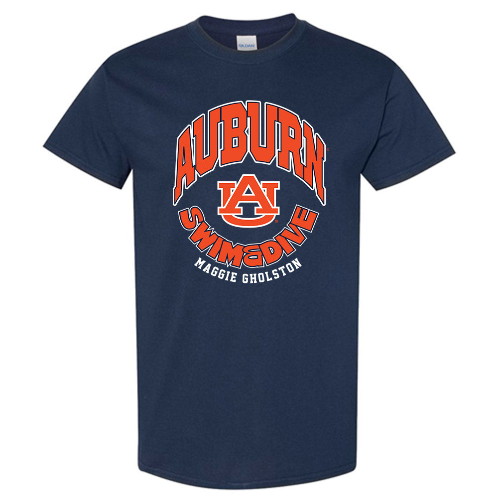 Auburn - NCAA Women's Swimming & Diving : Maggie Gholston - Navy Fashion Short Sleeve T-Shirt