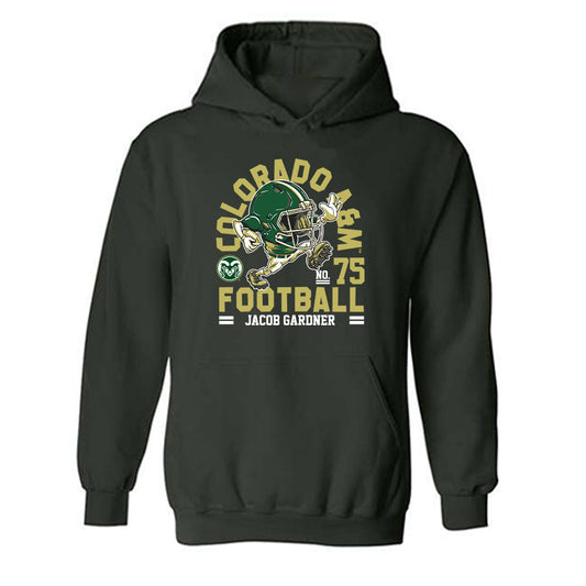 Colorado State - NCAA Football : Jacob Gardner - Fashion Shersey Hooded Sweatshirt