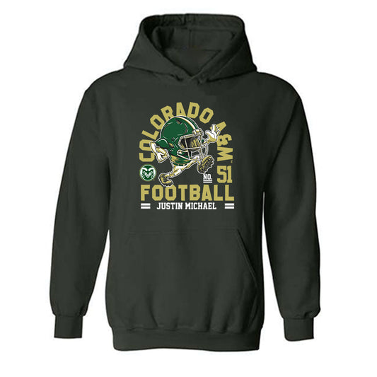 Colorado State - NCAA Football : Justin Michael - Fashion Shersey Hooded Sweatshirt