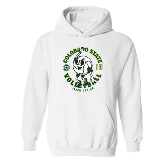 Colorado State - NCAA Women's Volleyball : Jazen DeBina - White Fashion Shersey Hooded Sweatshirt
