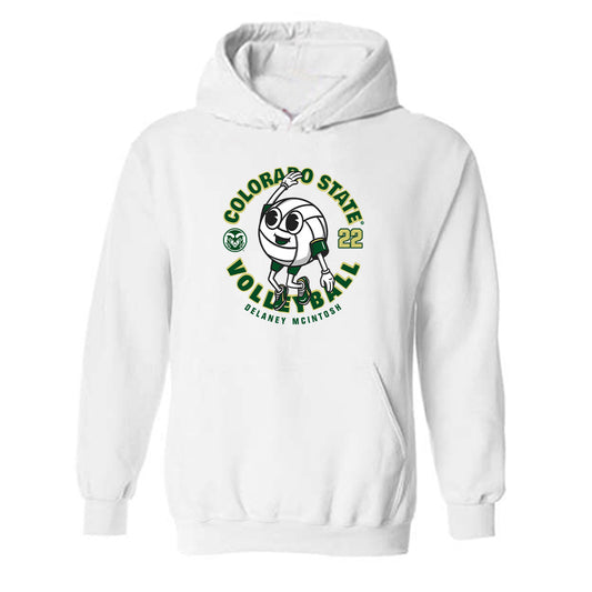 Colorado State - NCAA Women's Volleyball : Delaney McIntosh - White Fashion Shersey Hooded Sweatshirt