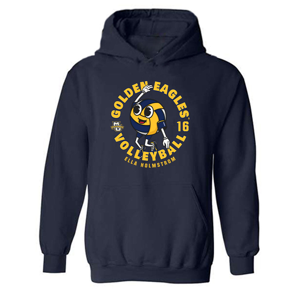 Marquette - NCAA Women's Volleyball : Ella Holmstrom - Fashion Shersey Hooded Sweatshirt