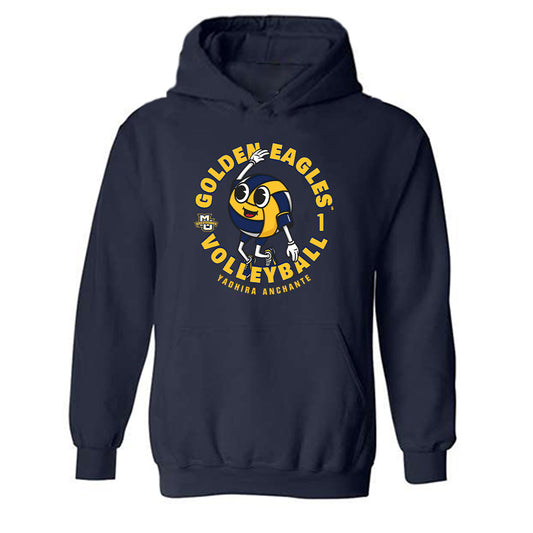 Marquette - NCAA Women's Volleyball : Yadhira Anchante - Fashion Shersey Hooded Sweatshirt