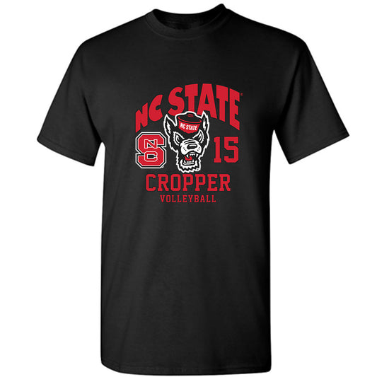 NC State - NCAA Women's Volleyball : Lily Cropper - Black Fashion Shersey Short Sleeve T-Shirt