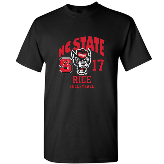 NC State - NCAA Women's Volleyball : Amanda Rice - Black Fashion Shersey Short Sleeve T-Shirt