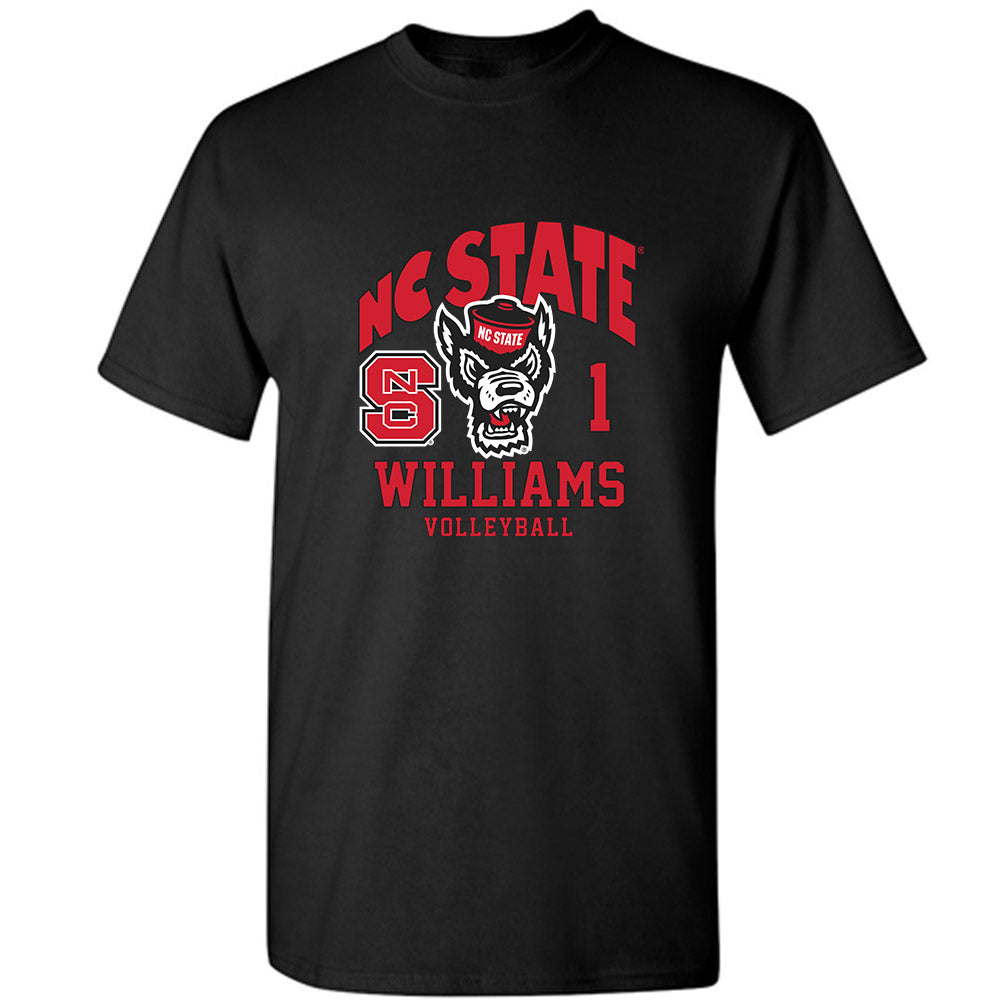 NC State - NCAA Women's Volleyball : Madison Williams - Black Fashion Shersey Short Sleeve T-Shirt