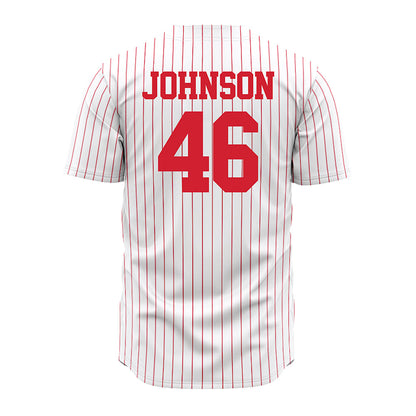 Nebraska - NCAA Baseball : Zachary Johnson - Baseball Jersey Red Pinstripe