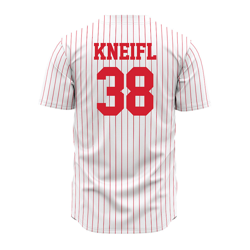 Nebraska - NCAA Baseball : Brooks Kneifl - Baseball Jersey Red Pinstripe