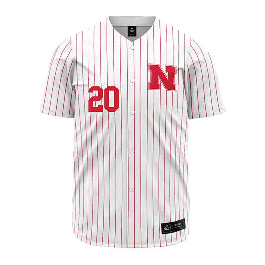 Nebraska - NCAA Baseball : Tyner Horn - Baseball Jersey Red Pinstripe