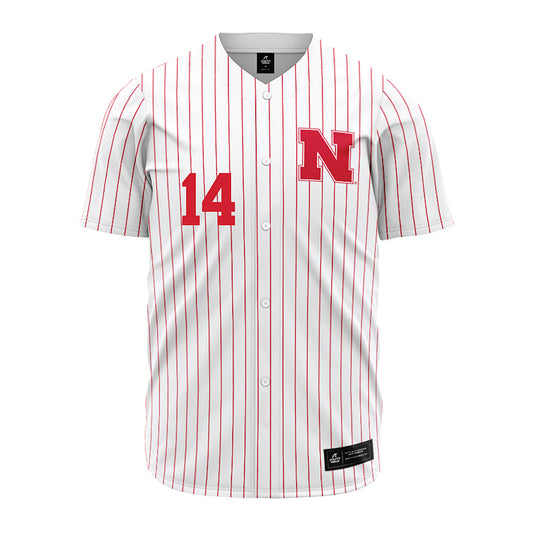 Nebraska - NCAA Baseball : Case Sanderson - Baseball Jersey Red Pinstripe
