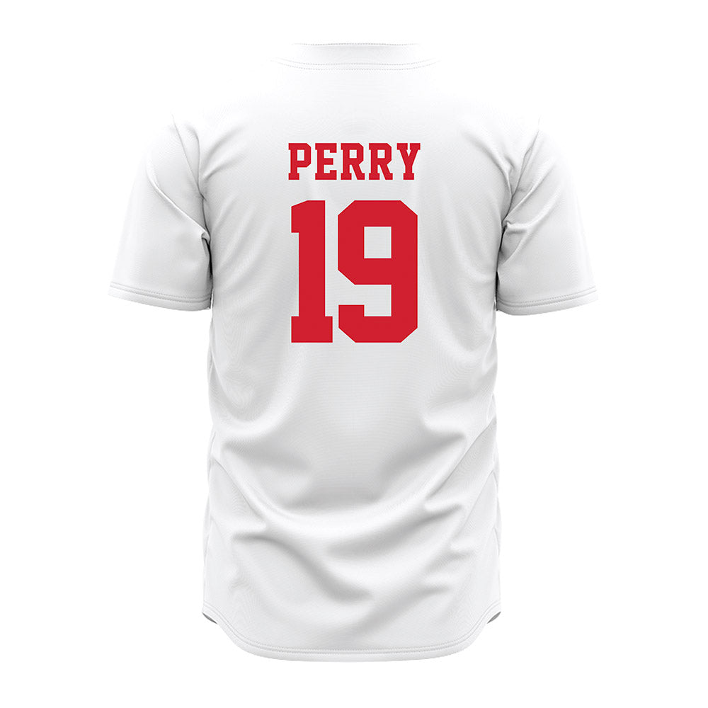 Nebraska - NCAA Baseball : Kyle Perry - Baseball Jersey White