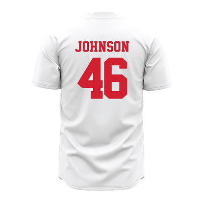 Nebraska - NCAA Baseball : Zachary Johnson - Baseball Jersey White