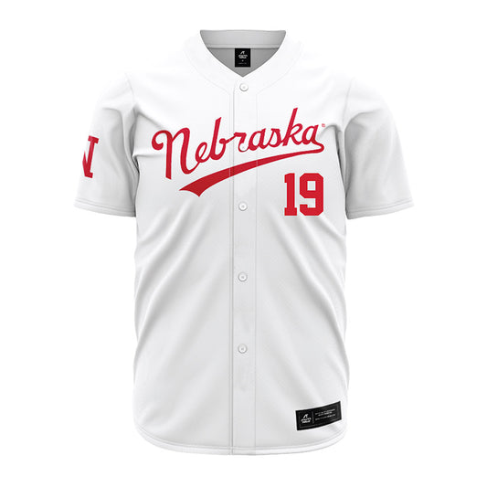 Nebraska - NCAA Baseball : Kyle Perry - Baseball Jersey White