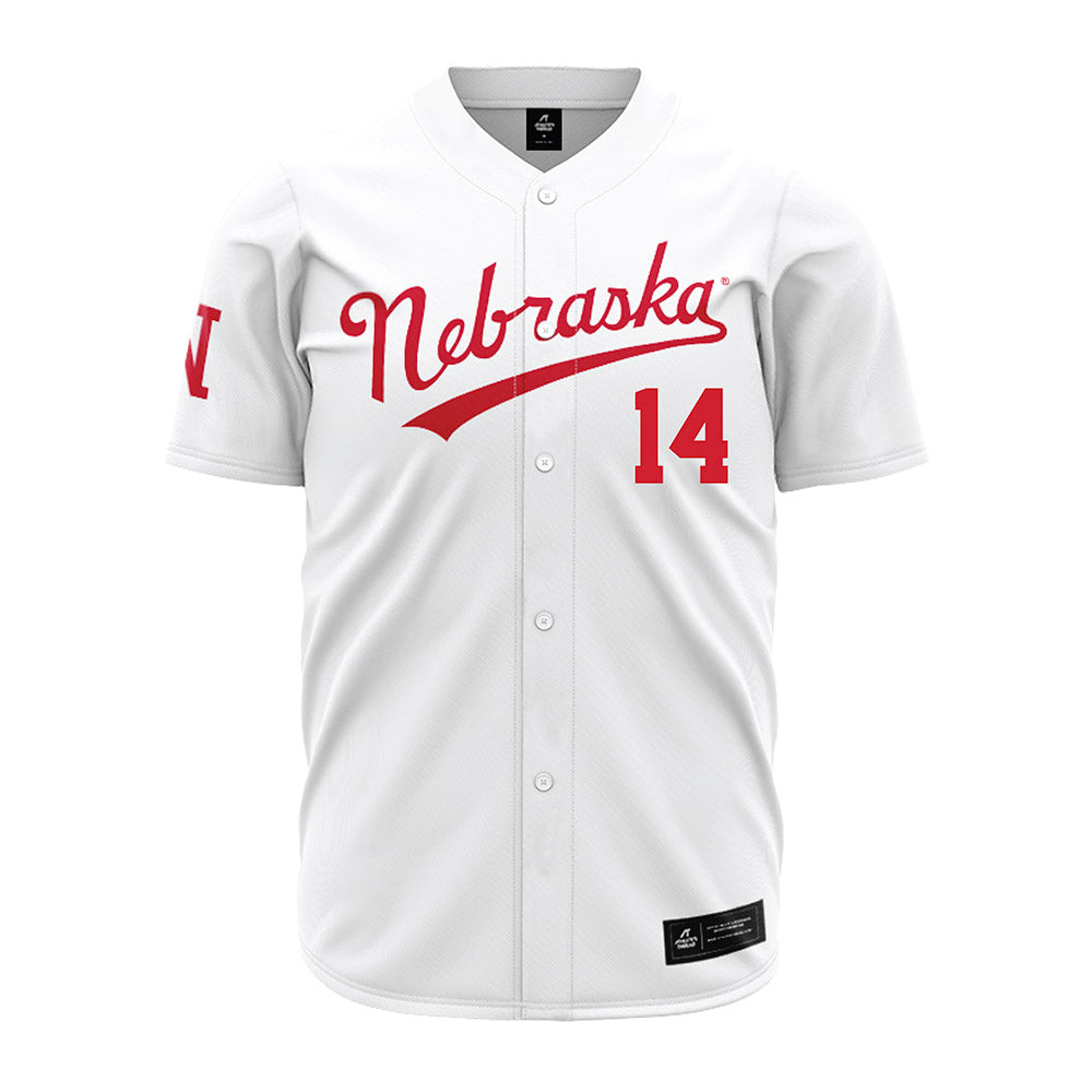 Nebraska - NCAA Baseball : Case Sanderson - Baseball Jersey White