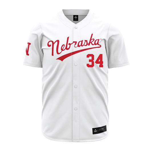 Nebraska - NCAA Baseball : Brett Sears - Baseball Jersey White