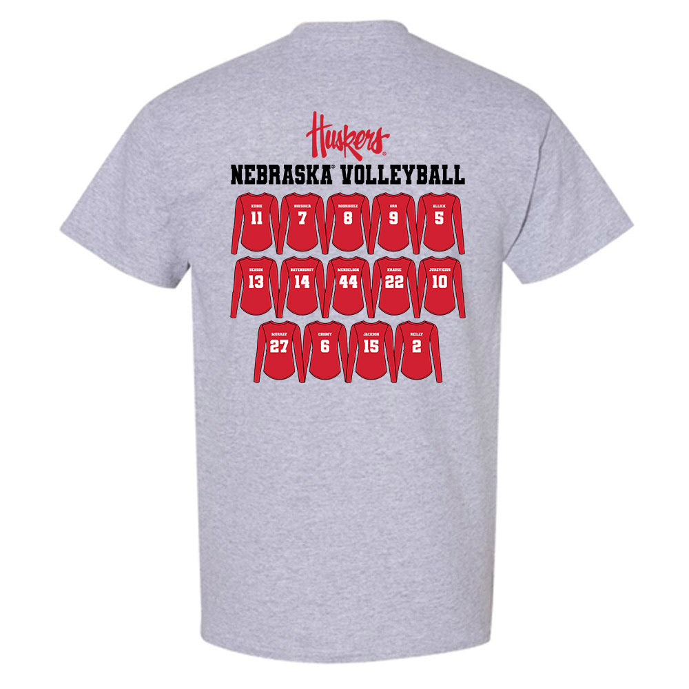 Nebraska - NCAA Women's Volleyball : All Athletes - Team Caricature Short Sleeve T-Shirt