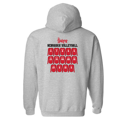 Nebraska - NCAA Women's Volleyball : All Athletes - Team Caricature Hooded Sweatshirt