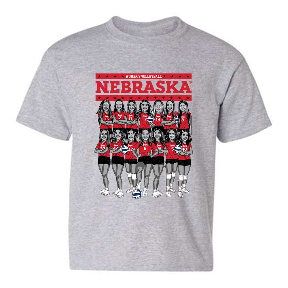 Nebraska - NCAA Women's Volleyball : All Athletes - Team Caricature Youth T-Shirt