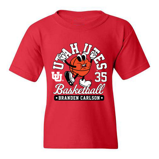 Utah - NCAA Men's Basketball : Branden Carlson - Youth T-Shirt Fashion Shersey