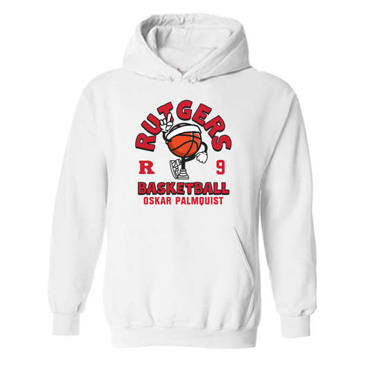 Rutgers - NCAA Men's Basketball : Oskar Palmquist - Hooded Sweatshirt Fashion Shersey