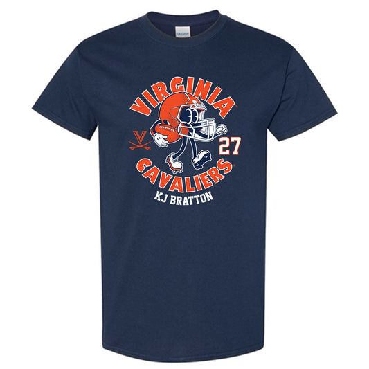 Virginia - NCAA Football : KJ Bratton - Navy Fashion Shersey Short Sleeve T-Shirt