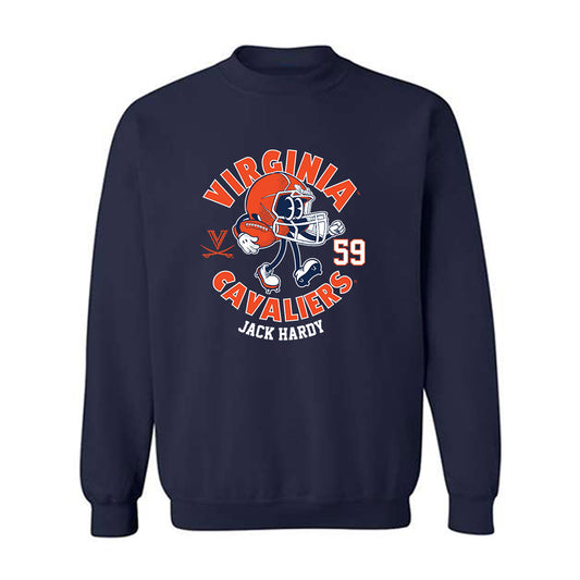 Virginia - NCAA Football : Jack Hardy - Navy Fashion Shersey Sweatshirt