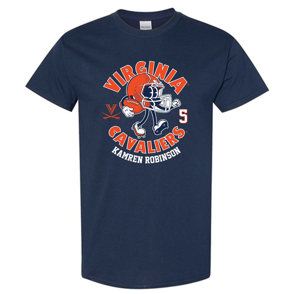 Virginia - NCAA Football : Kamren Robinson - Navy Fashion Shersey Short Sleeve T-Shirt