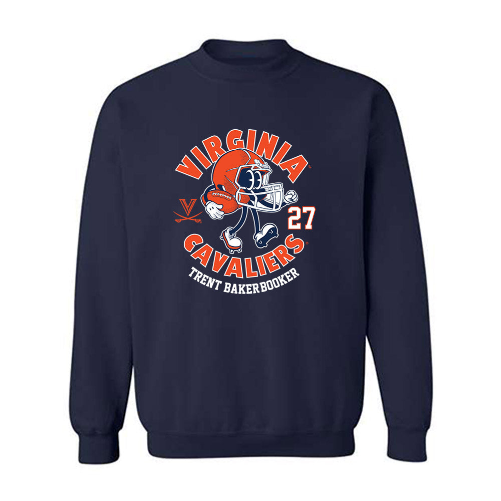Virginia - NCAA Football : Trent Baker-booker - Navy Fashion Shersey Sweatshirt