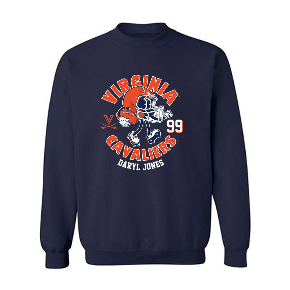 Virginia - NCAA Football : Daryl Jones - Navy Fashion Shersey Sweatshirt