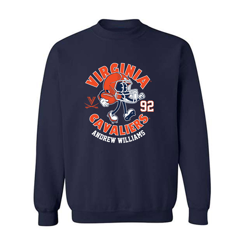 Virginia - NCAA Football : Andrew Williams - Navy Fashion Shersey Sweatshirt