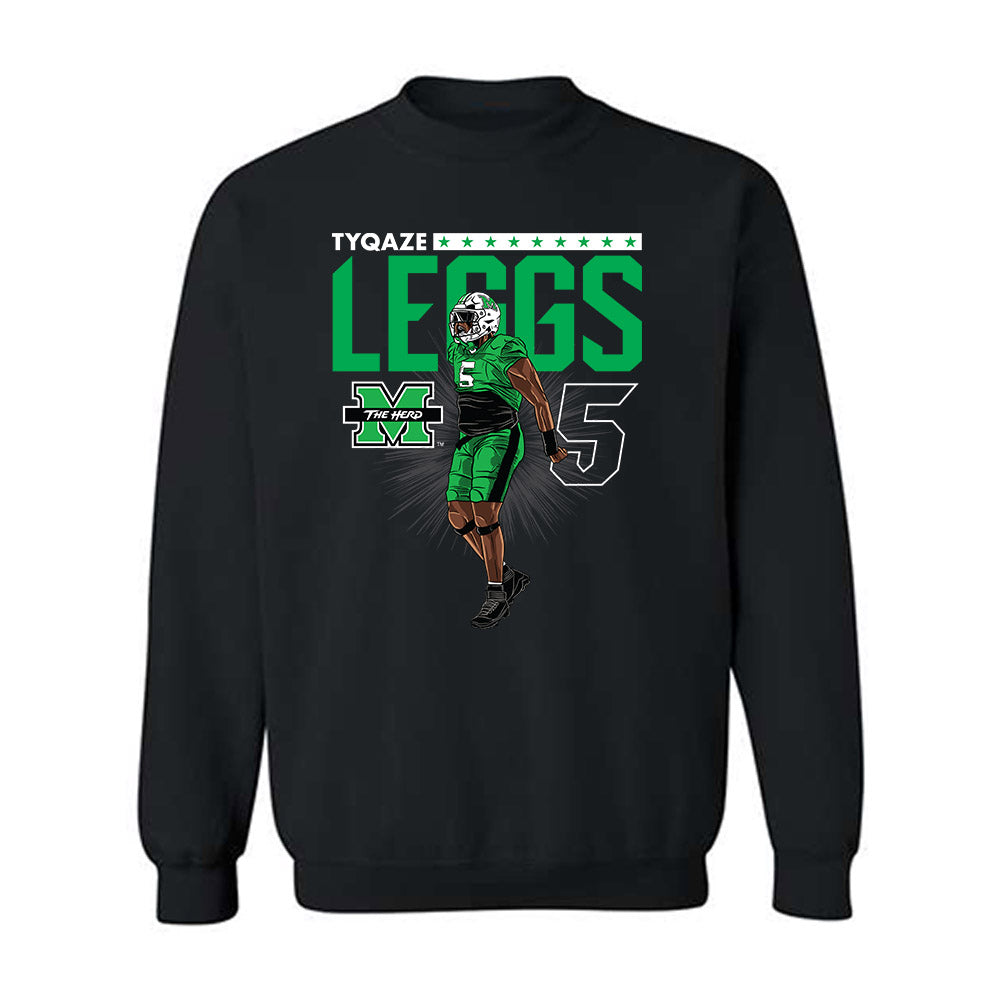 Marshall - NCAA Football : TyQaze Leggs - Caricature Sweatshirt