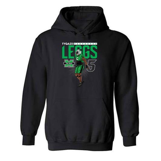 Marshall - NCAA Football : TyQaze Leggs - Caricature Hooded Sweatshirt